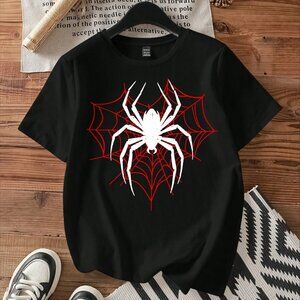 Cool Spider - shadow Black T - shirt, Showcasing Unique Personality